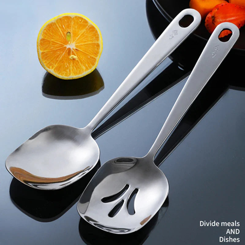 Axyaa Stainless Steel Square Spoon Serving Ladle for Kitchen Utensils