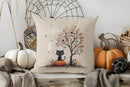 Axyaa Halloween Cats & Ghosts Pillow Cover for Fun Pattern Cushion