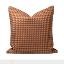 Axyaa Modern Leather Woven Orange Square Pillow