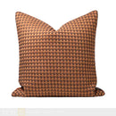 Axyaa Modern Orange Leather Woven Square Pillow