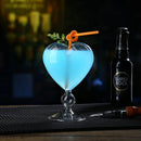 Axyaa Heart Stemmed Glass Cup: Creative Design for Cocktails, Smooth Ripple Straw, Bar Tool