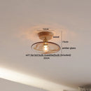 Axyaa Copper Wood LED Ceiling Lamp; Modern Ceramic Living Room Lighting Fixtures
