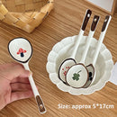 Ceramic Kawaii Spoon Set by Axyaa: Hand Painted Long Handle Soup & Dessert Spoons