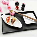 Axyaa Melamine European Rectangle Plate Set Glossy Wood Grain Finish