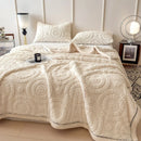 Axyaa Velvet Carved Winter Bed Blanket | Luxury Thick Plush Sofa Throw Blanket