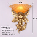 Axyaa Angel Resin Wall Lamp - Nordic Bedroom Crystal Bedside Light