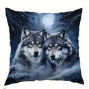 Axyaa Wolves In Moonlit Forest & Snow Pillow Covers - Sofa Bedroom Car Decor