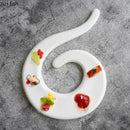 Axyaa White Ceramic Sushi Dessert Plate | Molecular Cuisine Display Specialty Tableware