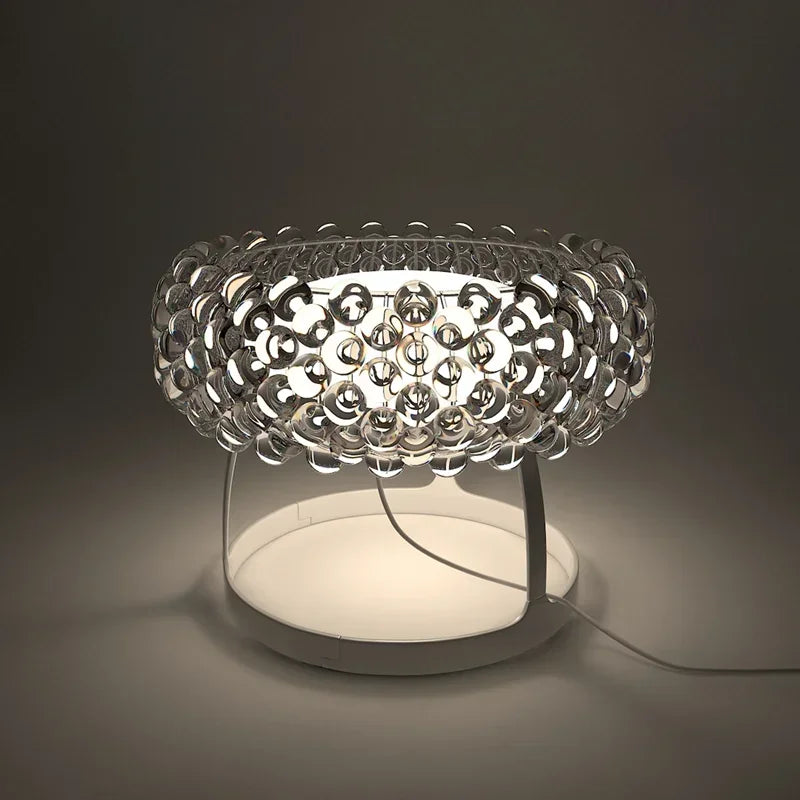 Axyaa Acrylic LED Pendant Chandelier Transparent Gold Floor Lamp