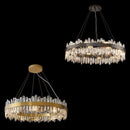 Axyaa Gold Black Luxury Crystal Chandelier Hanging Lamp for Indoor Lighting