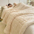Axyaa Winter Warm Coral Fleece Jacquard Blanket