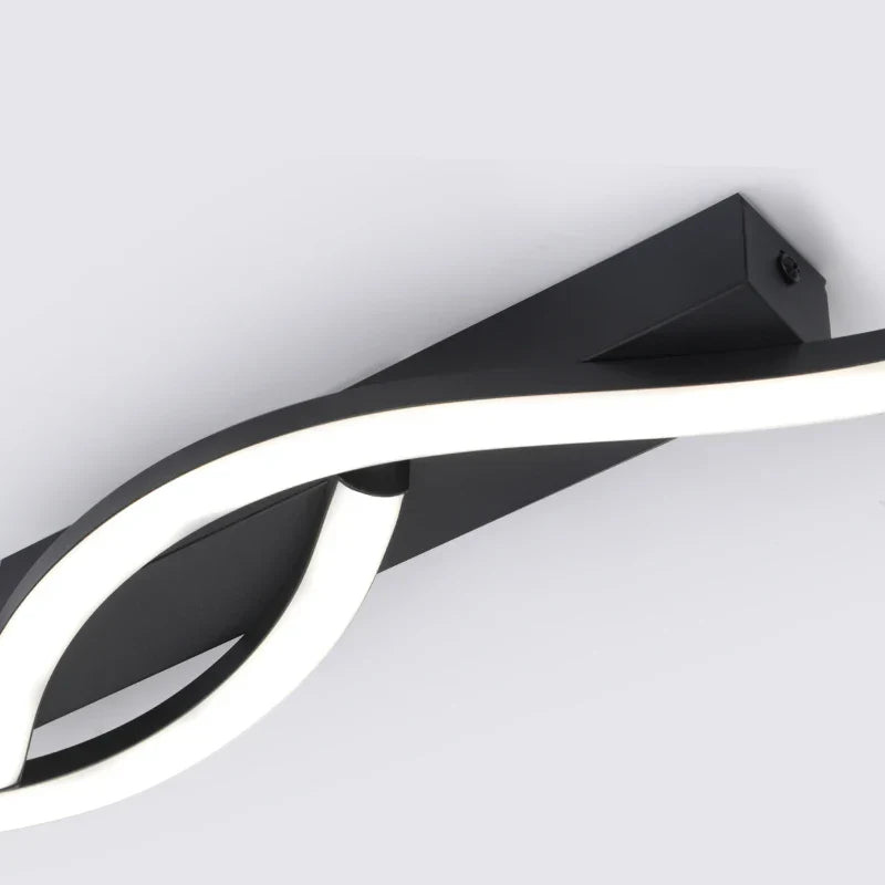 Axyaa Black Aluminum LED Ceiling Light for Modern Minimalist Home Interiors.