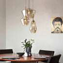 Axyaa Modern Amber LED Glass Chandelier Indoor Lighting Pendant Light