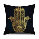 Axyaa Gold Printed Decorative Linen Pillow Cover