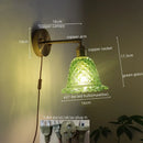 Axyaa Nordic Copper Glass LED Wall Lights Fixture for Balcony Bathroom Bedroom