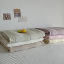 Axyaa Quilted Cotton Sand Washed Bed Cover - Cream Padded Sheets