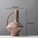 Axyaa Retro Ceramic Vase with Handle for Aesthetic Room Decor