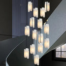 Axyaa Natural Cloud Copper Stone Chandelier for Staircase & Living Room