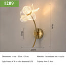 Axyaa Modern Flower LED Wall Sconce with Crystal Ball and Petal Design