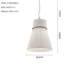 Axyaa Nordic White Pleated Fabric E27 LED Chandelier for Minimalist Living Room
