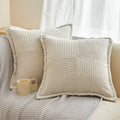 Axyaa Corduroy & Boho Striped Pillow Covers: Soft Broadside Decorative Cushion