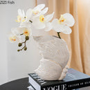 Axyaa Butterfly Ceramic Vase White Floral Arrangement Artistic Flower Decor