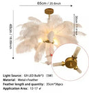 Axyaa Ostrich Feather Pendant Light Chandelier for Home, Bedroom, and Living Room