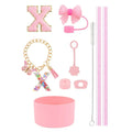 Axyaa 10pcs Tumbler Accessories Set: Straw, Cover, Cap, Boot, Stopper, Keychain, Charm