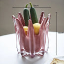 Axyaa Geometric Glass Bud Vase & Storage Container for Home Décor & Organization