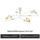 Axyaa Black Spider Serge Mouille Ceiling Chandelier, Industrial Retro Living Room LED Luminaire
