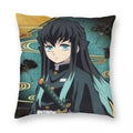 Axyaa Decorative Mist Hashira Pillowcase 45x45cm Cozy Polyester Cover