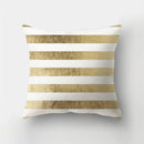 Axyaa Golden Letter Geometric Pillow Case - Elegant Home Decor Choice