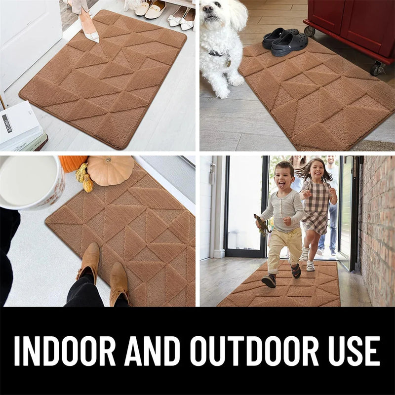 Axyaa Absorbent Entry Mat Dirt Resistant Anti-slip Rug for Home Kitchen Decor