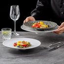 Axyaa High Foot Ceramic Plate for Restaurant Steak Sushi Molecular Cuisine Tableware