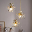 Axyaa Crystal 3-Head Pendant Lamp: Elegant Restaurant & Bar Lighting