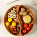 Axyaa Acacia Wood Snack Plate and Salad Bowl Set - Chinese Style