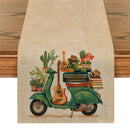Potted Table Runner by Axyaa: Watercolor Lines Farmhouse Dining Decor