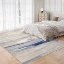 Axyaa Plush Blue Carpet for Living Room, Bedroom, or Study Floor