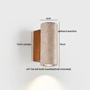 Axyaa Vintage Industrial LED Wall Light Fixture Stone Wood Square Wabi Sabi