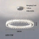 Axyaa LED Crystal Ceiling Lamp Modern Square Dimmable Dining Room Fixture