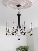 Axyaa French Crystal Chandelier, Retro Pearl Living Room Light