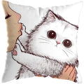 Axyaa Cute Cat Kiss Love Pillowcase 45x45cm - Home Decor Short Plush Pillow Cover