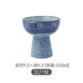 Axyaa Tall Feet Snack Bowl - Retro Ceramic Dessert Plate for Restaurant Tableware