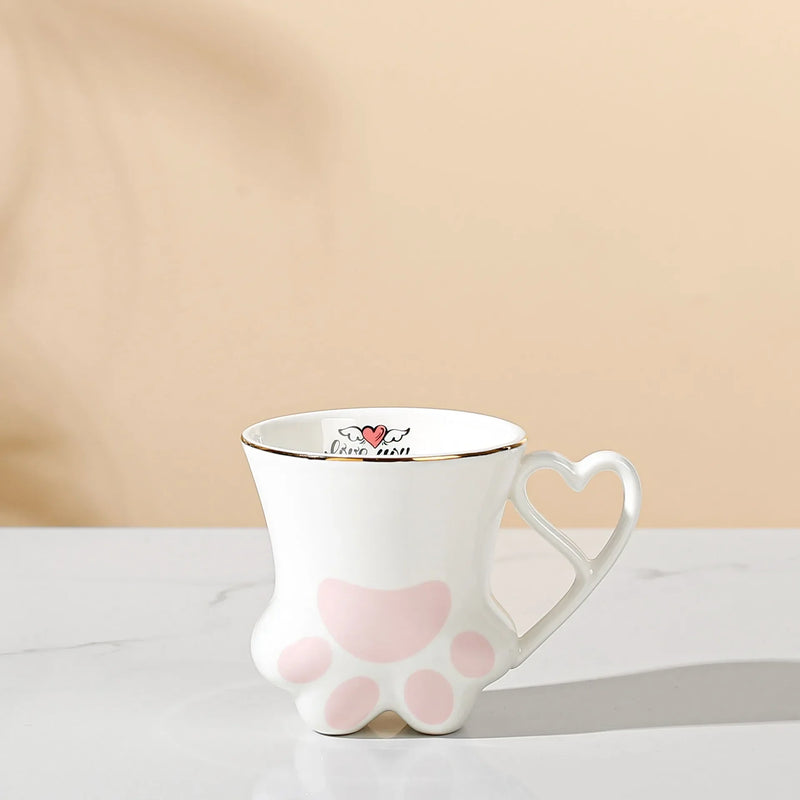 Axyaa Ceramic Cat Scratch Paw Cup - 300ml High Appearance Level Teacup Pair