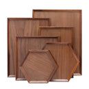 Axyaa Black Walnut Wood Japanese Tableware Hexagon Tray for Fruits and Tea