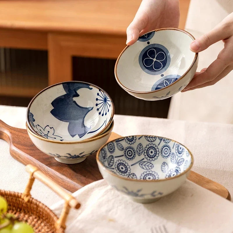 Axya Japanese Ceramic Bowl Set for Cereal, Salad, Snacks, Microwave Safe, Gift Box