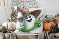 Axyaa Blue Lightning Skull Halloween Throw Pillow Cover