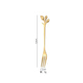 Axyaa Stainless Steel Leaf Fruit Fork Set