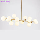 Axyaa Modern Gold Black Glass Chandelier for Living Dine Room