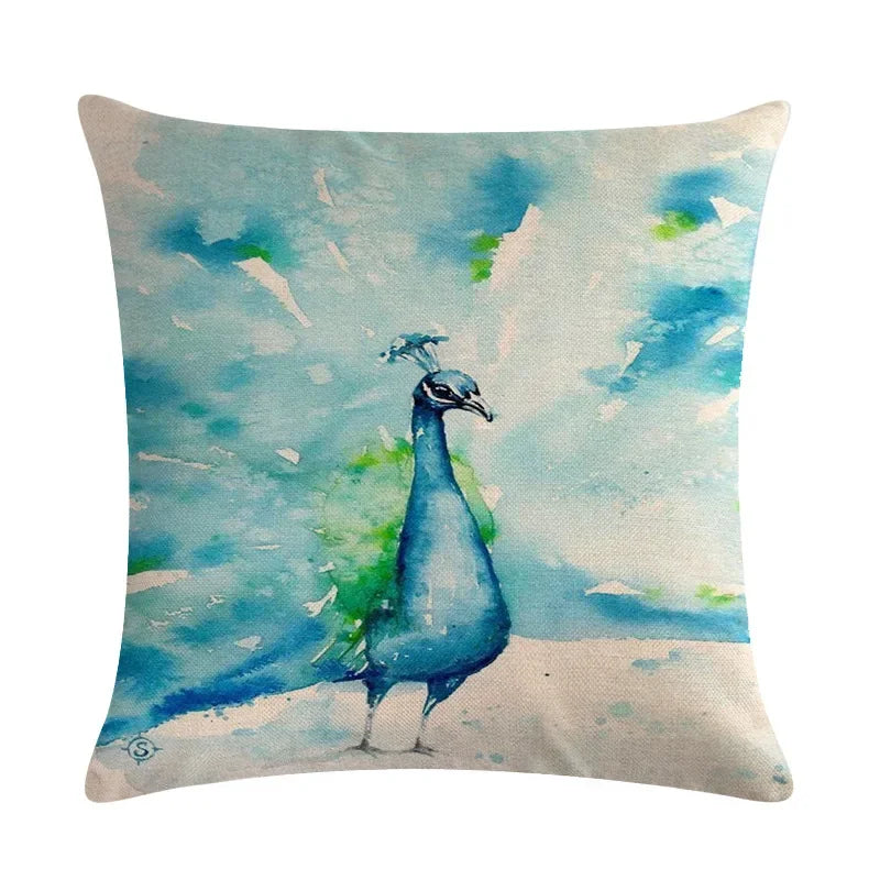 Animal Print Linen Pillowcase by Axyaa - Home Decor Cushion Cover